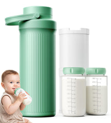 PINNGUSHI breast milk cooler front view with dual bottles for all-day storage