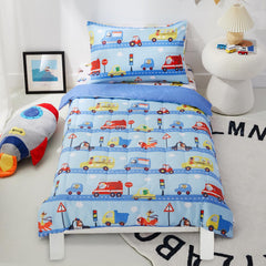PINNKKU toddler bedding flat sheet for crib-to-toddler transition, soft and breathable.