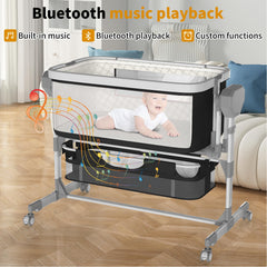 Pionevox bassinet includes four lullabies for gentle bedtime routines.