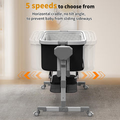 Pionevox height-adjustable bassinet offering six bed-height levels.
