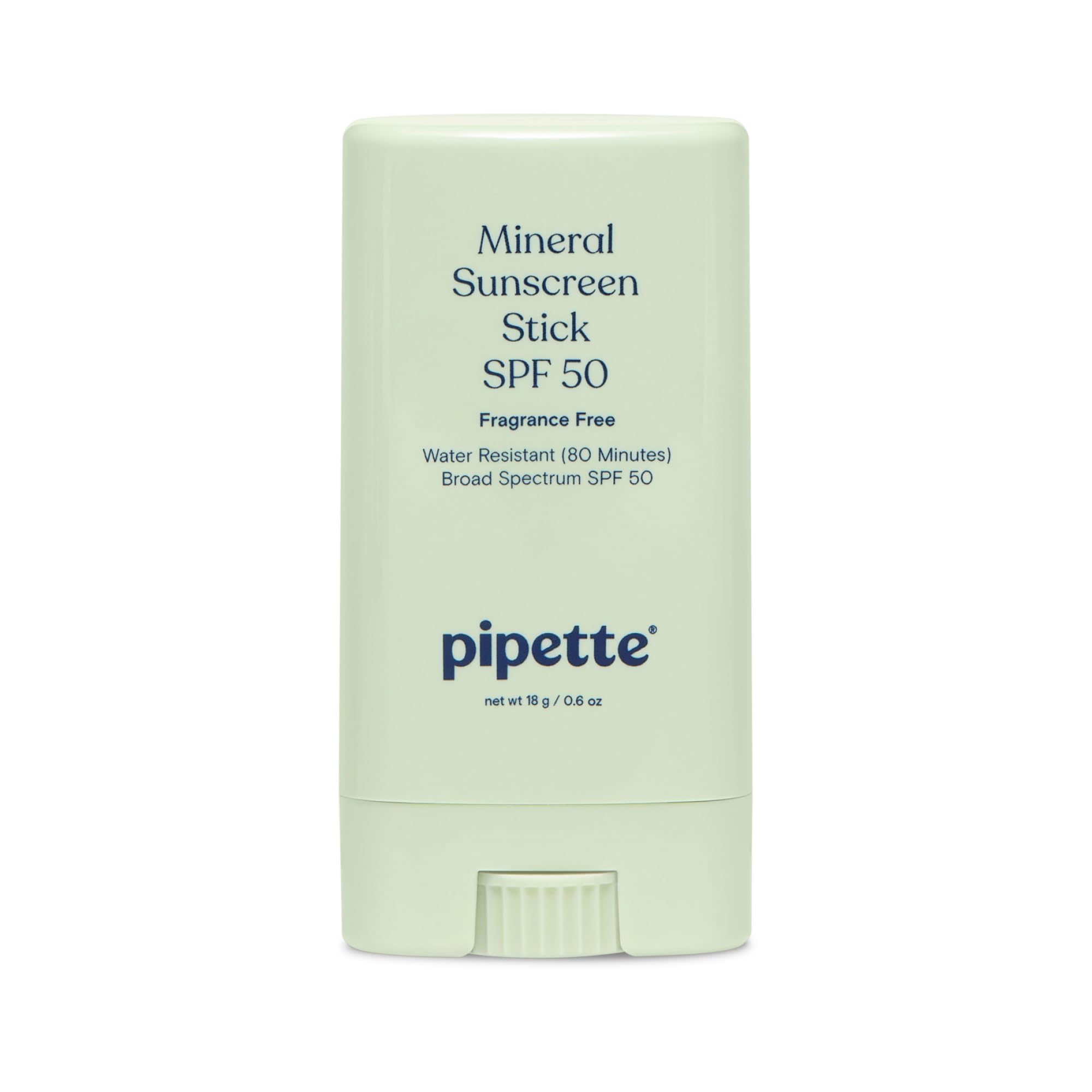 Pipette baby mineral sunscreen stick close-up showing travel-friendly compact