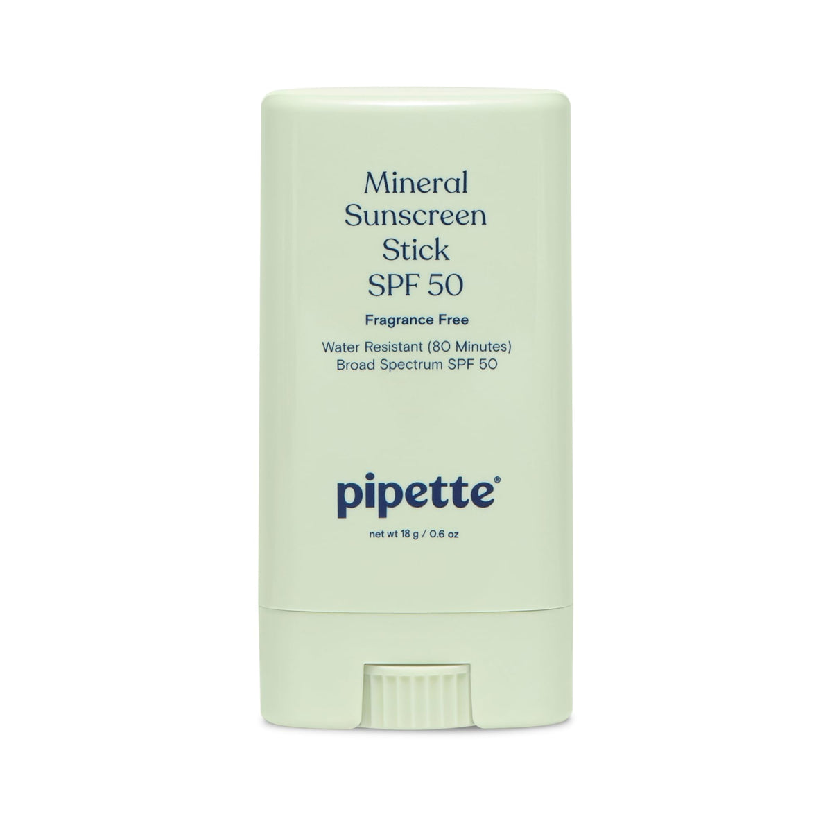 Pipette baby mineral sunscreen stick close-up showing travel-friendly compact