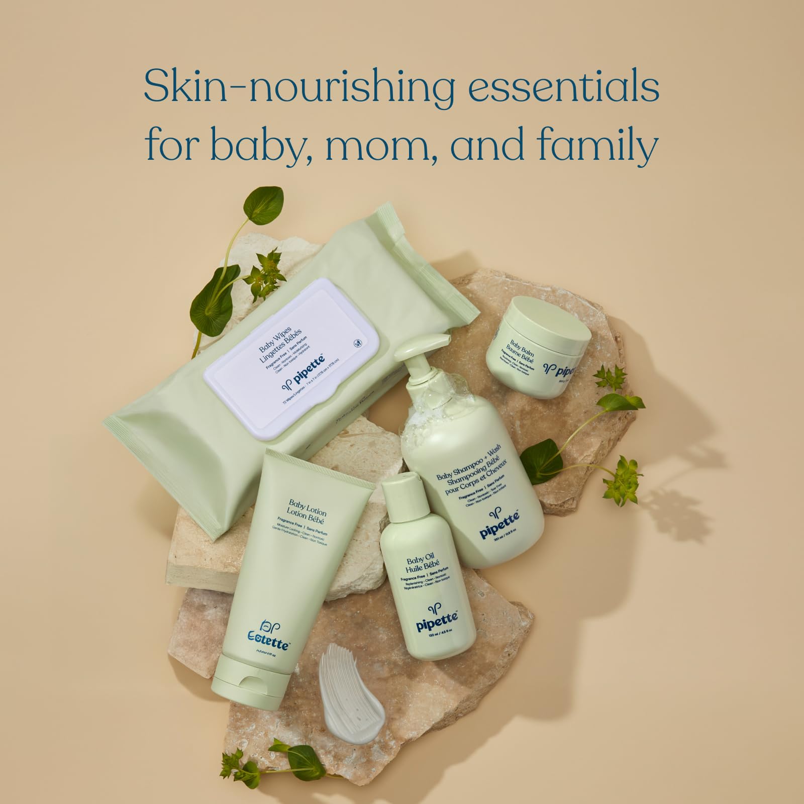 Pipette Baby Oil—dermatologist-tested and pediatrician-approved for sensitive skin daily use.