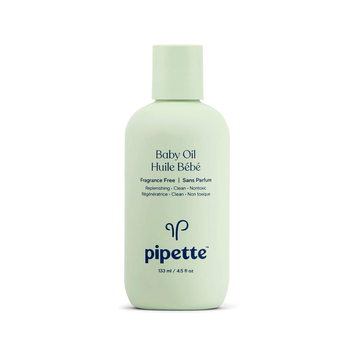 Pipette Baby Oil massage scene providing gentle, fragrance-free hydration for delicate skin.