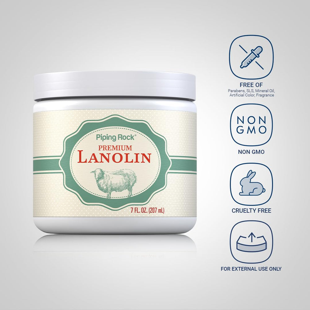 Piping Rock Lanolin Nipple Cream two-pack box displayed for easy storage.