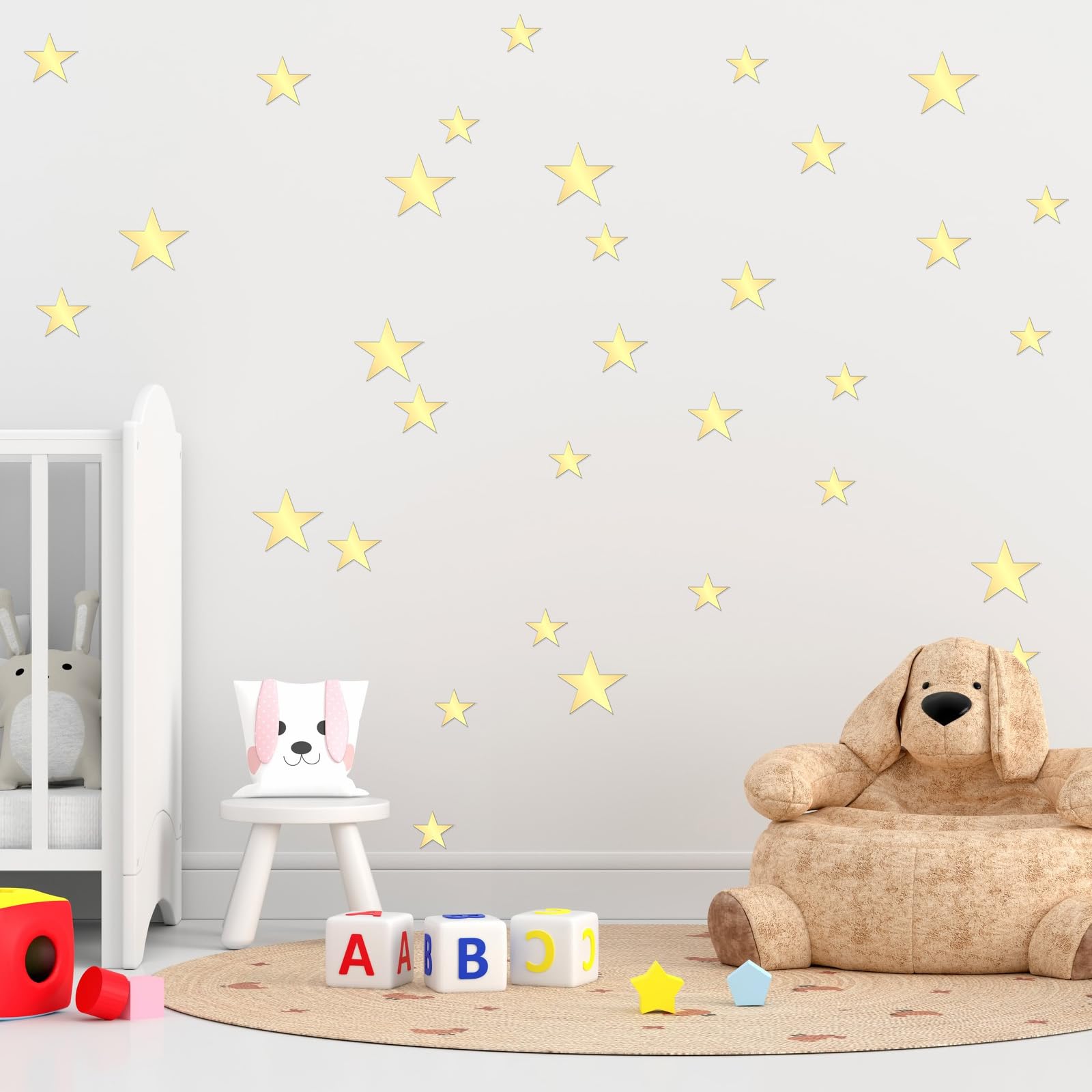 Piriuuo gold star wall decal on hallway or ceiling for charm
