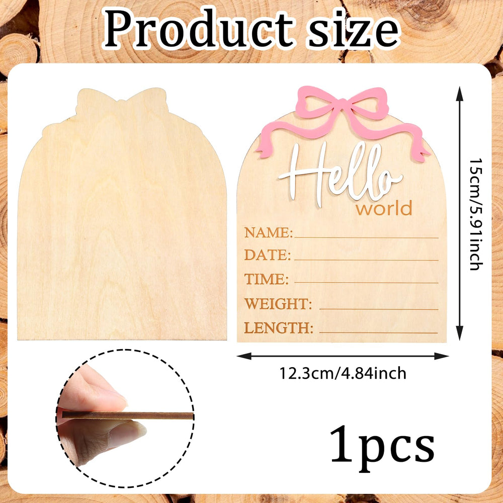 Piriuuo newborn birth-announcement sign in wood, ideal for hospital keepsakes and wall displays.