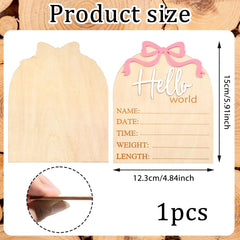 Piriuuo newborn birth-announcement sign in wood, ideal for hospital keepsakes and wall displays.