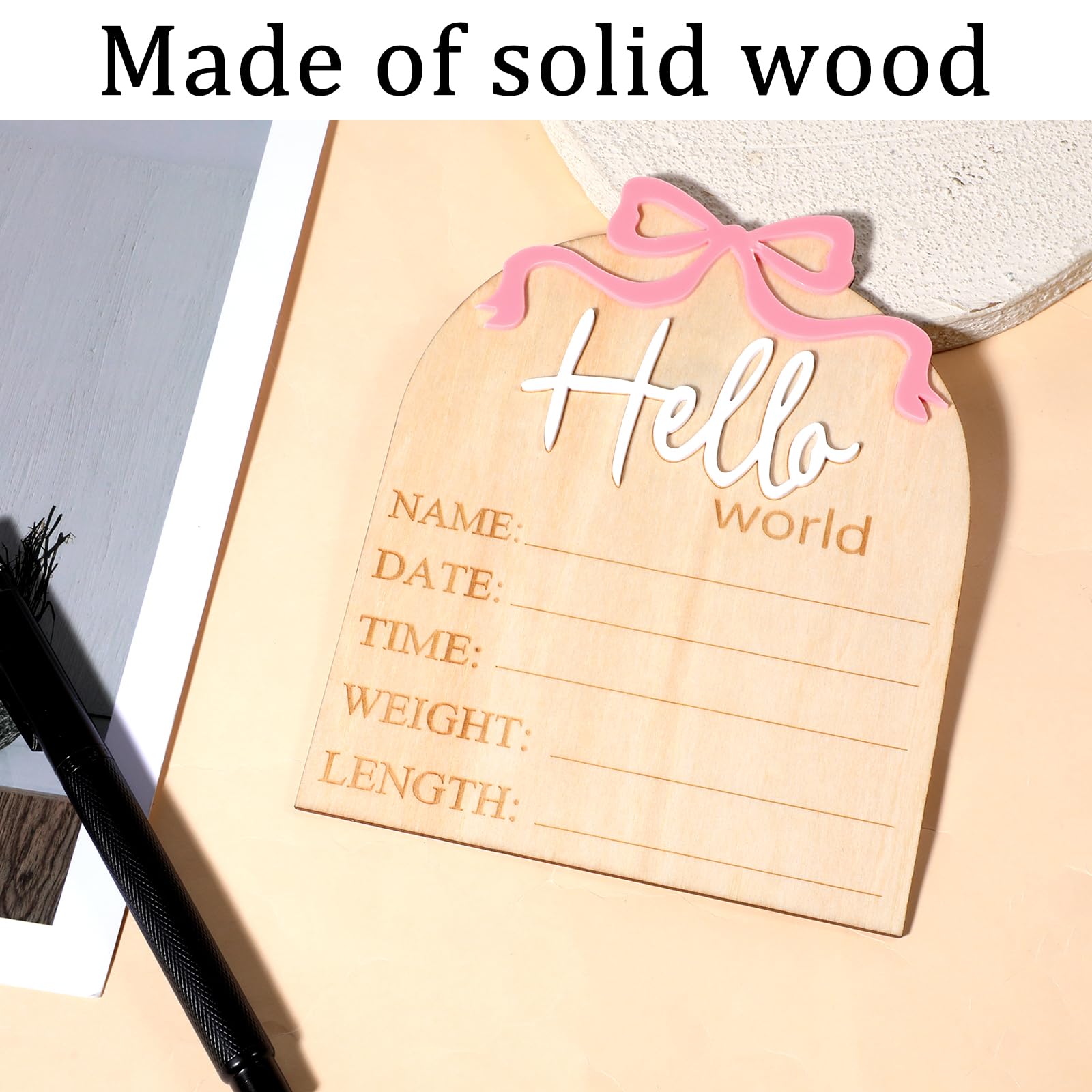 Piriuuo photography prop sign for newborns, lightweight and durable for easy shoots.