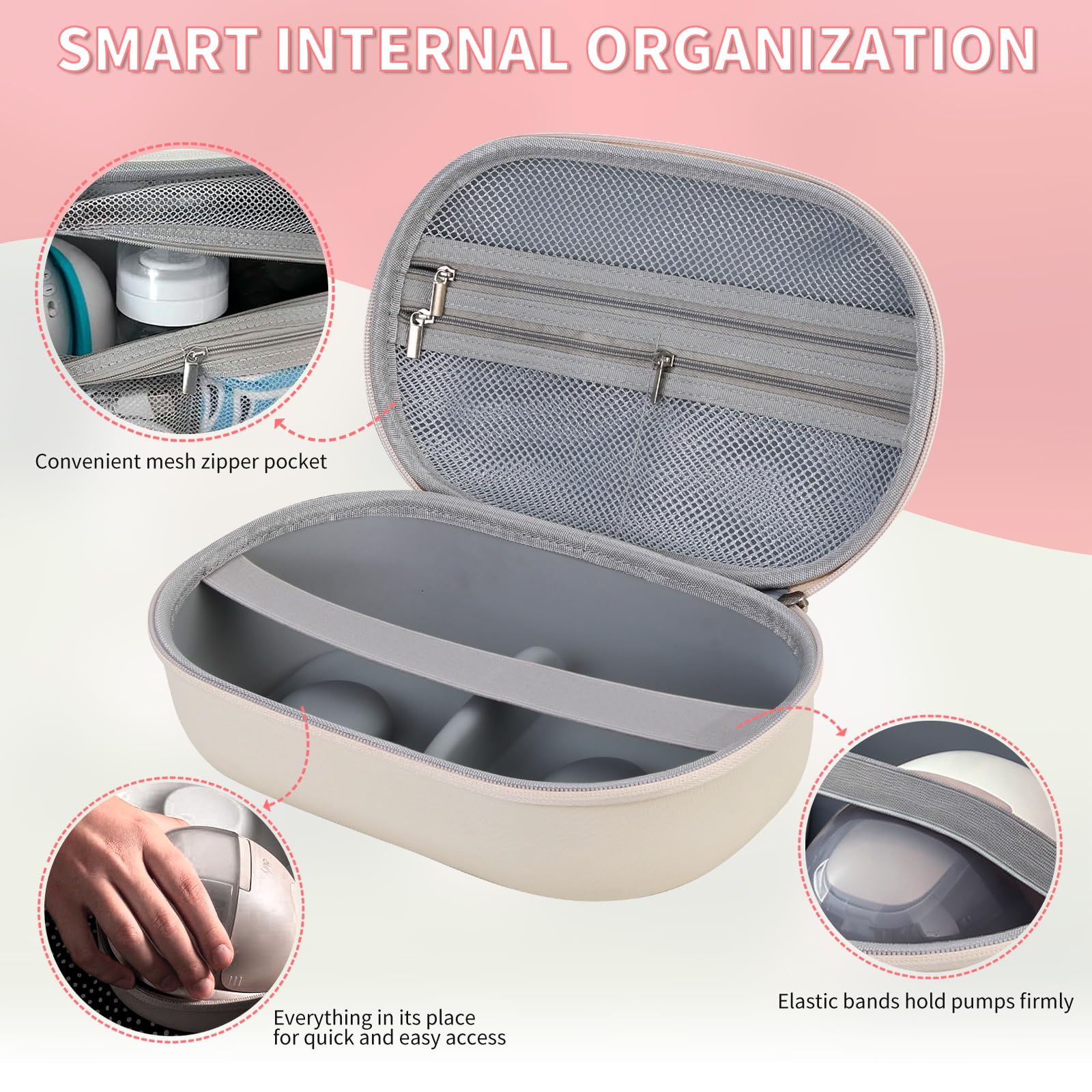 Piszvbej wearable breast pump bag elastic strap keeps pumps steady during travel.