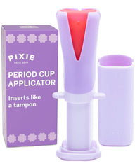 Pixie Cup applicator shows easy insertion for first-time users.