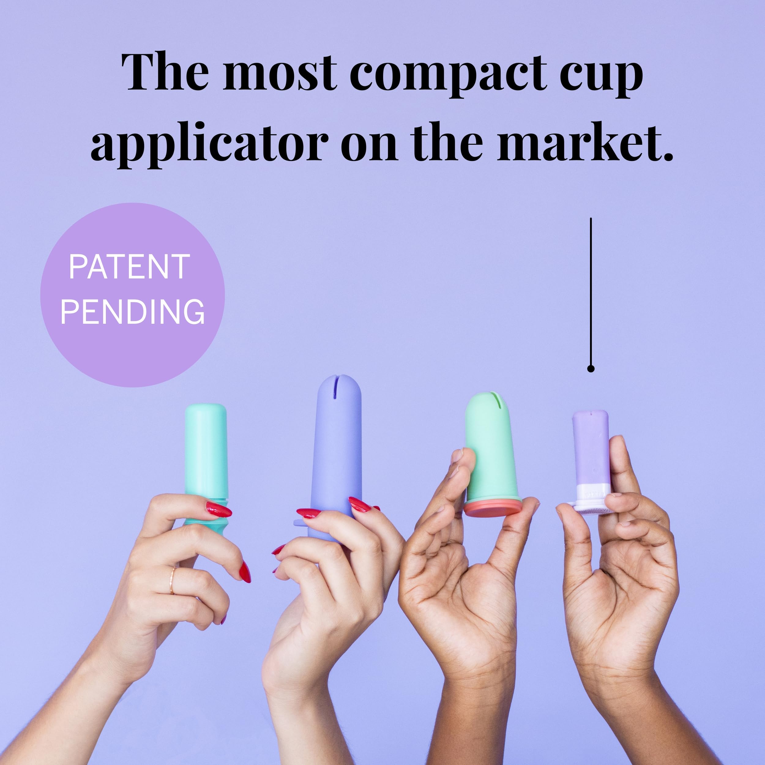 Pixie Cup applicator fits most cups for versatile use.