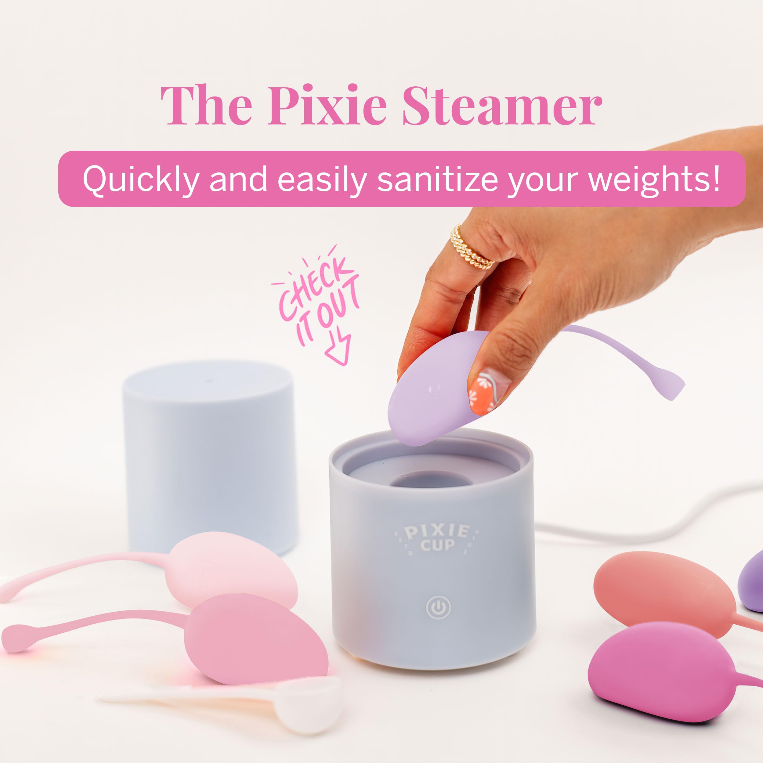 Pixie Cup blush packaging image reflects brand color and cohesive product experience.