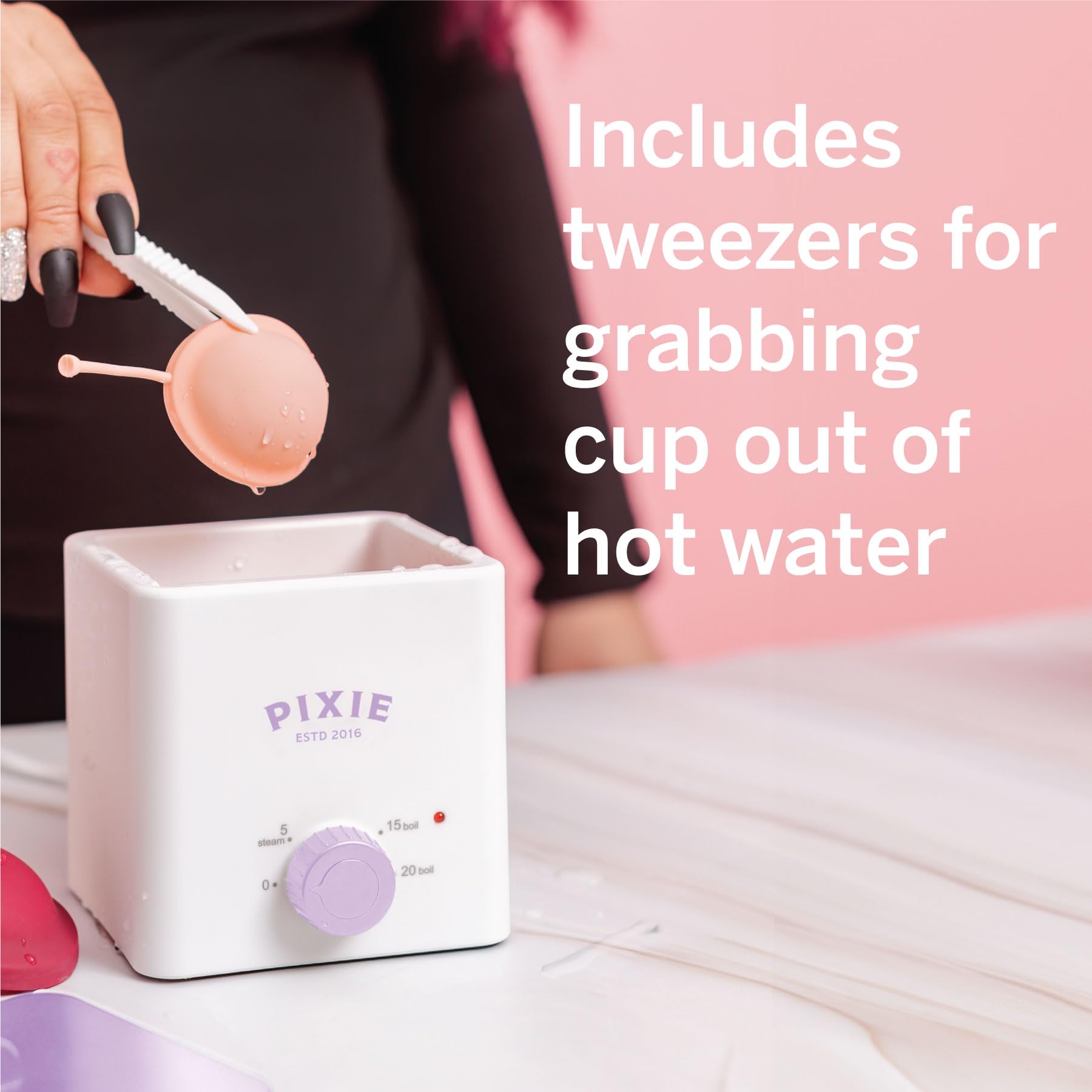 Pixie Cup boiler sterilizer sleek design ideal for small spaces