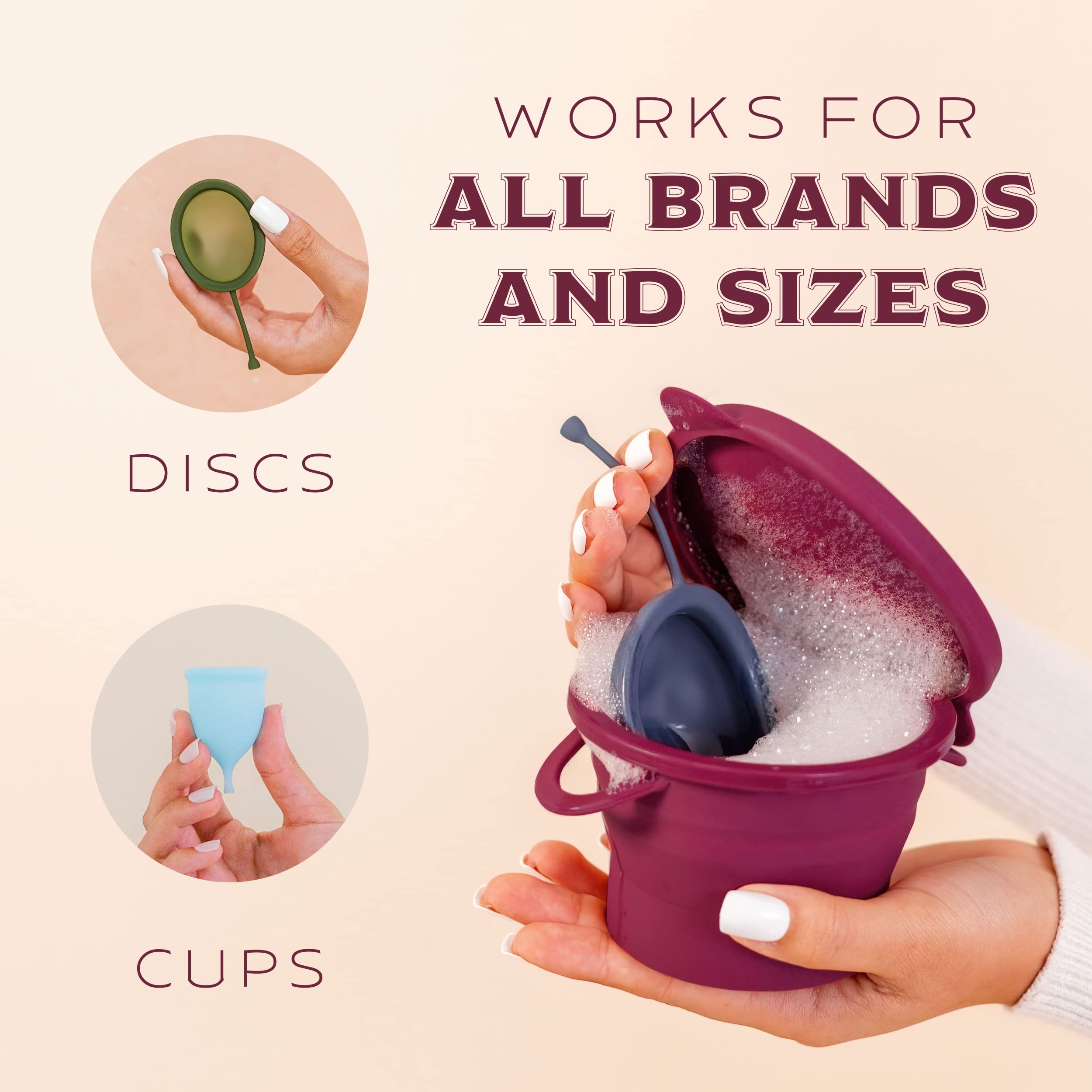 Flat, collapsed Pixie Cup design shows compact storage.