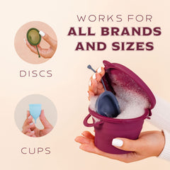 Flat, collapsed Pixie Cup design shows compact storage.