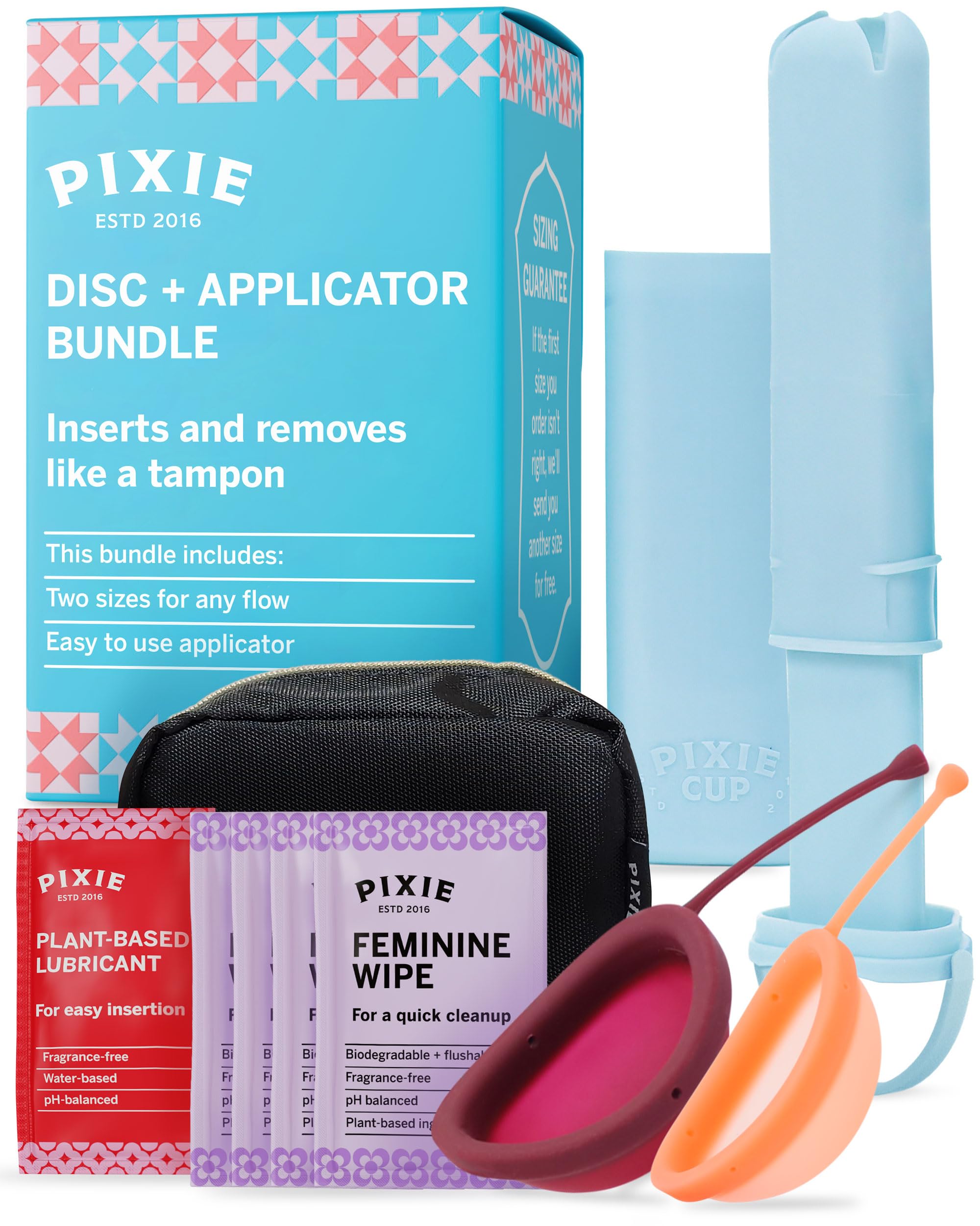 Pixie Cup disc large bundle showing starter sizing and reusable design