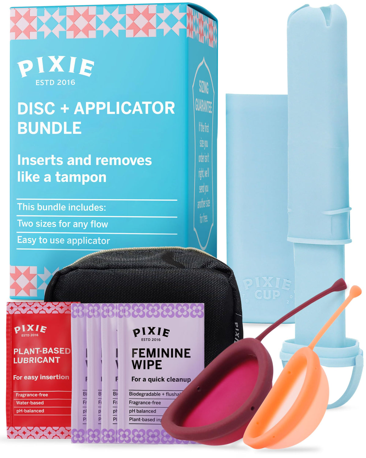 Pixie Cup disc large bundle showing starter sizing and reusable design
