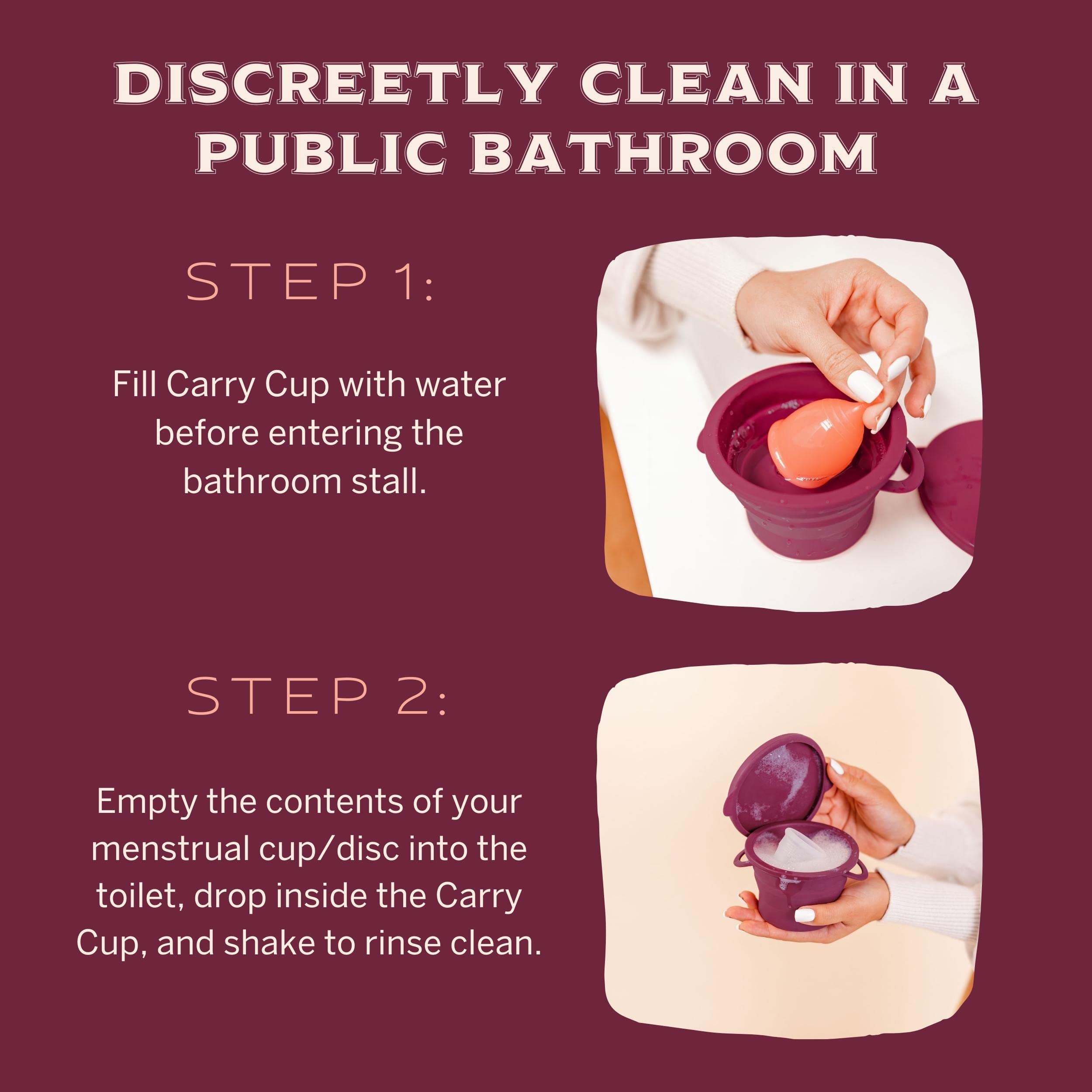 Dorm-use scenario with Pixie Cup for discreet cleaning.