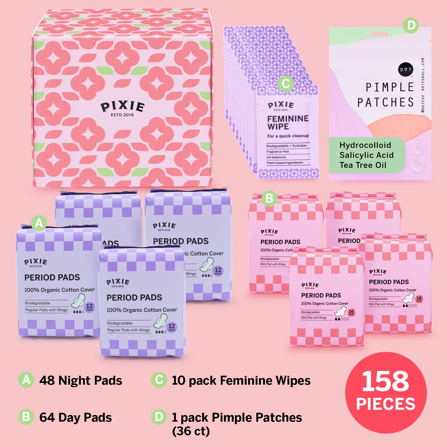 Pixie Cup dot pimple patches 36ct for discreet skin care.