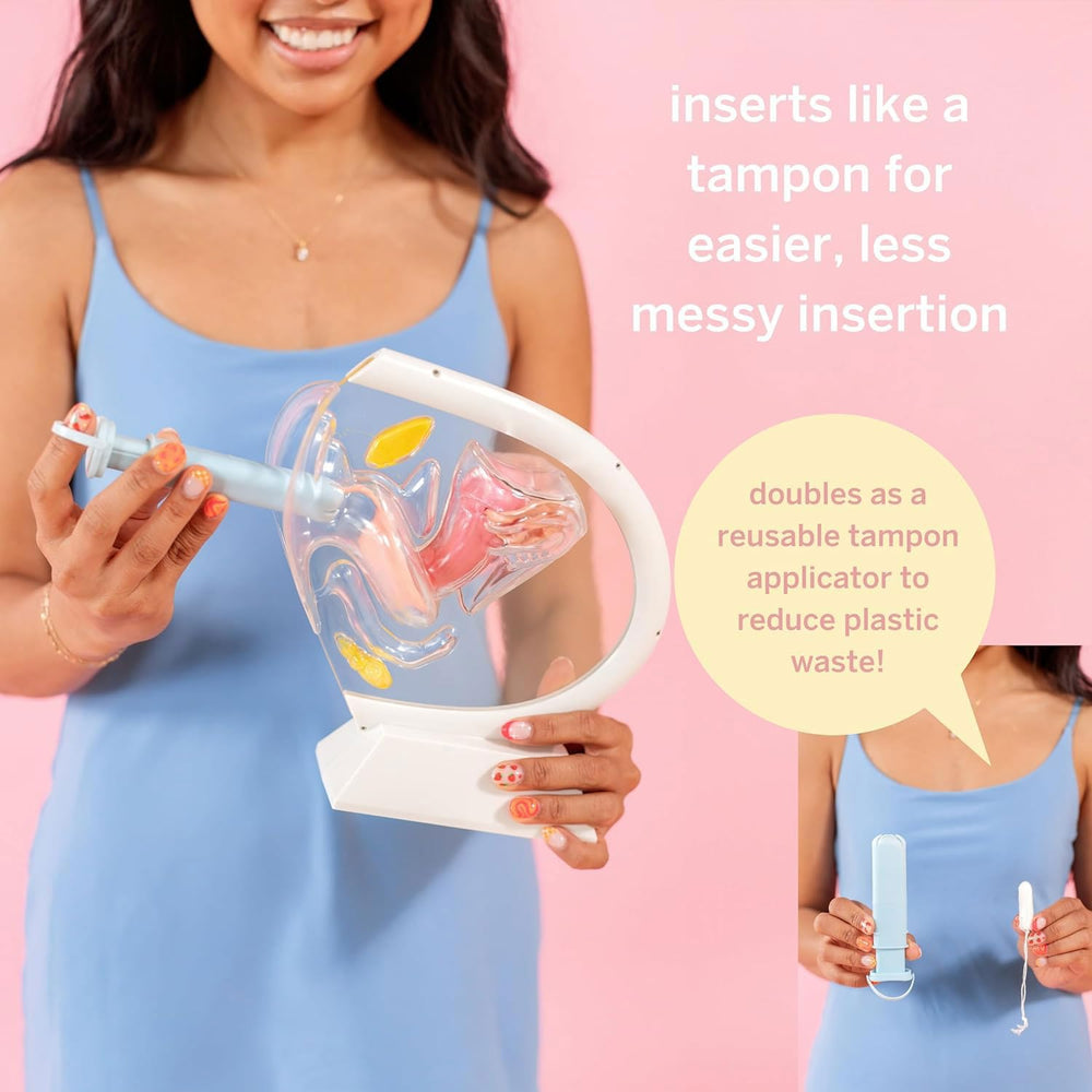 Pixie Cup disc applicator aids first-time users with confident placement.