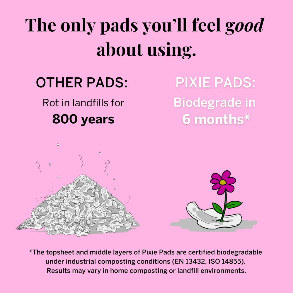 Pixie Cup hypoallergenic unscented pad gentle on sensitive skin.
