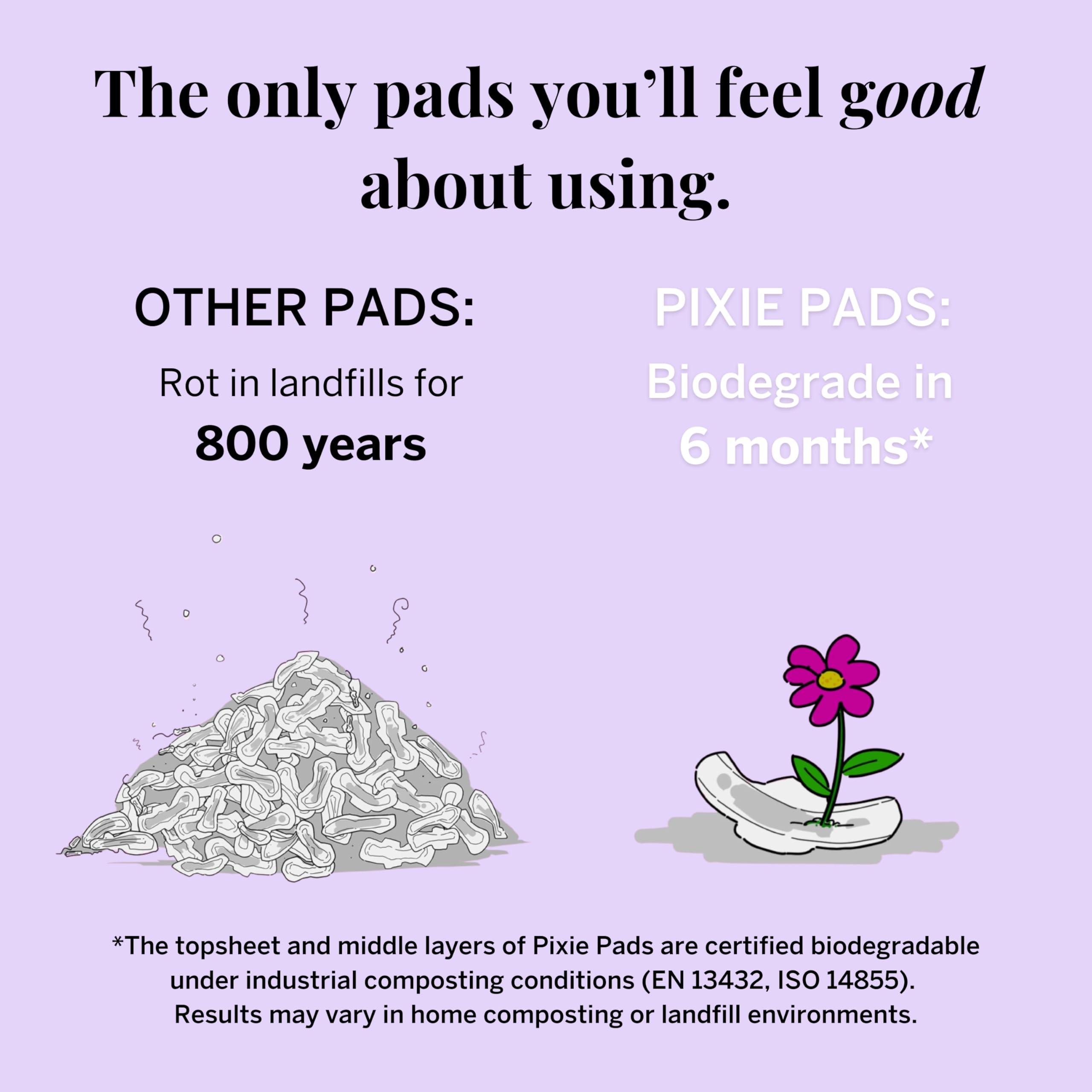 Pixie Cup pad surface features moisture-wicking texture for comfort.