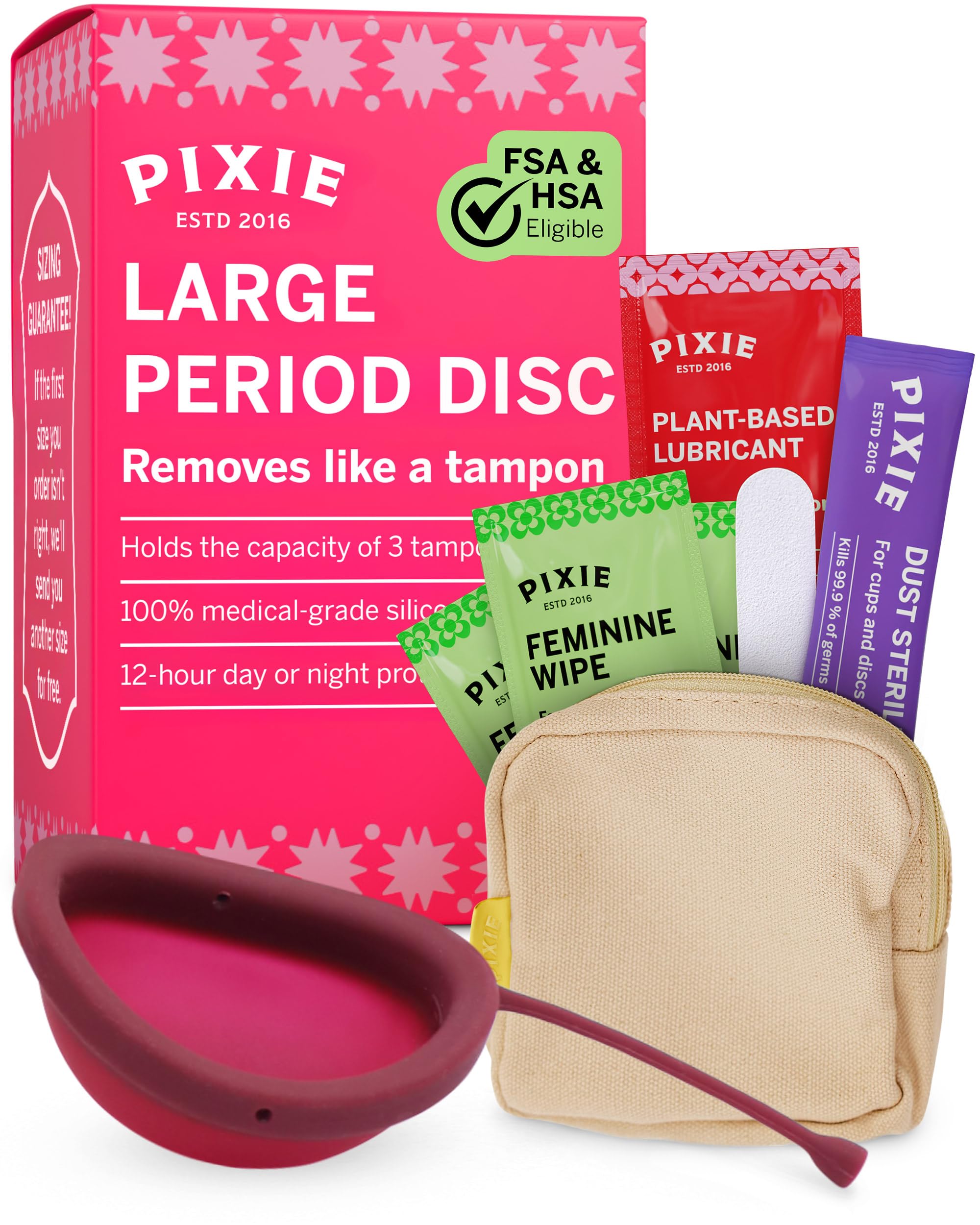 Pixie Cup menstrual disc base-fit offers comfortable placement for extended wear.