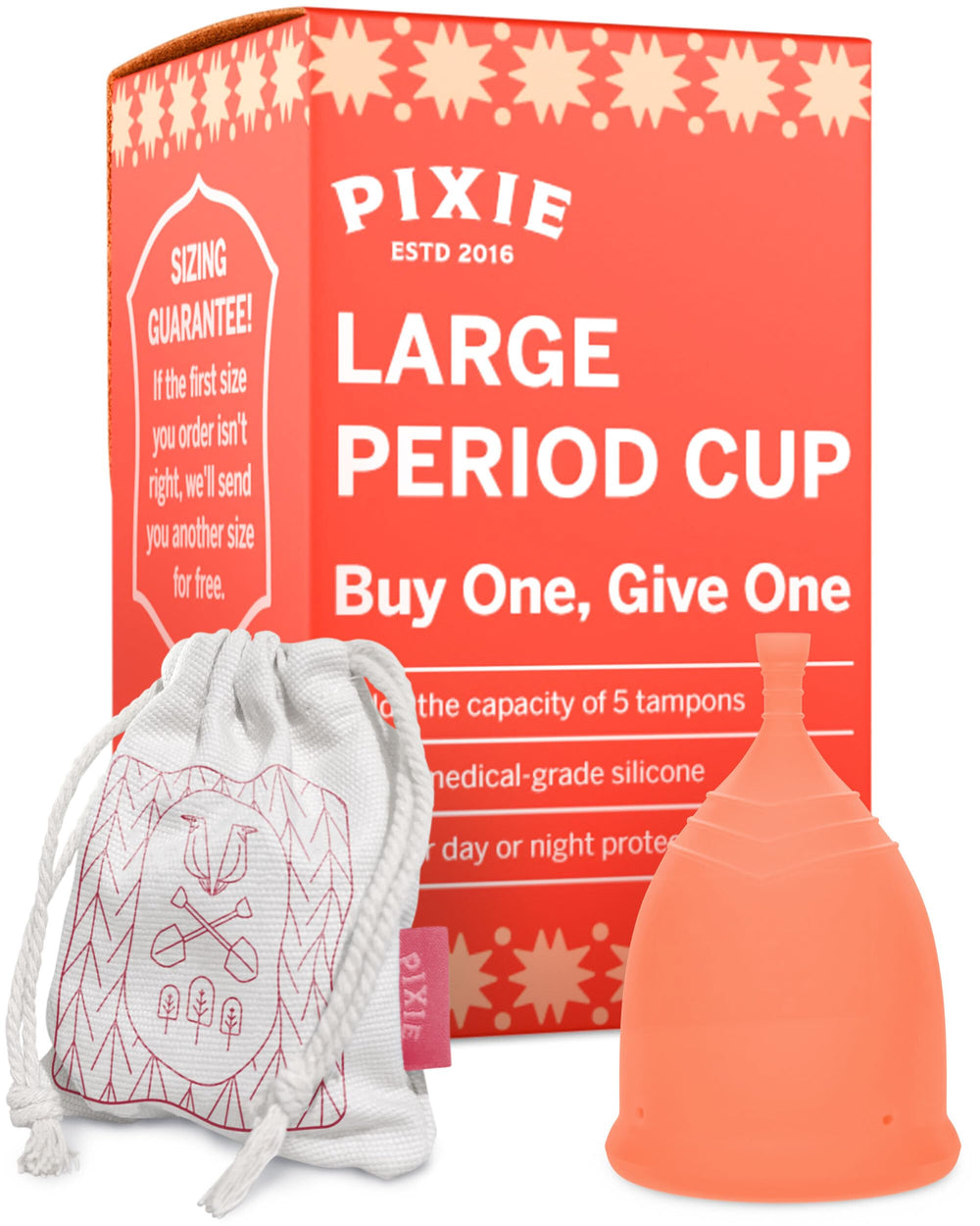 Pixie Cup soft silicone surface for comfortable daily wear