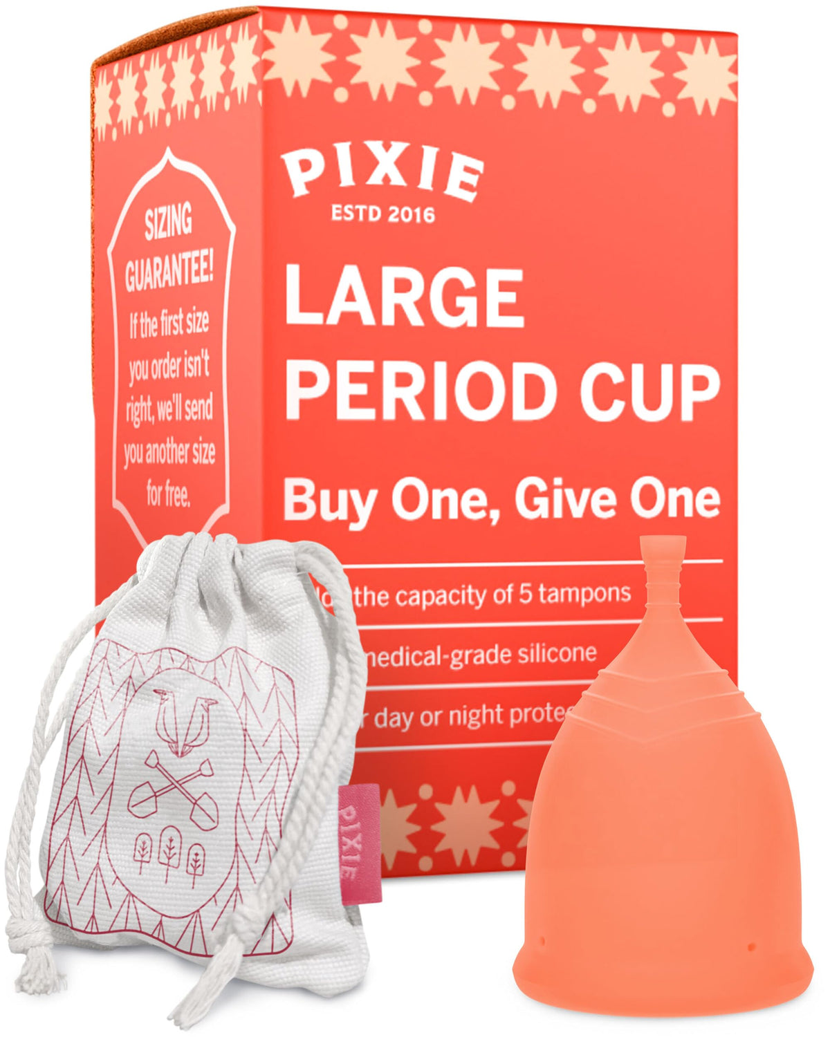 Pixie Cup soft silicone surface for comfortable daily wear