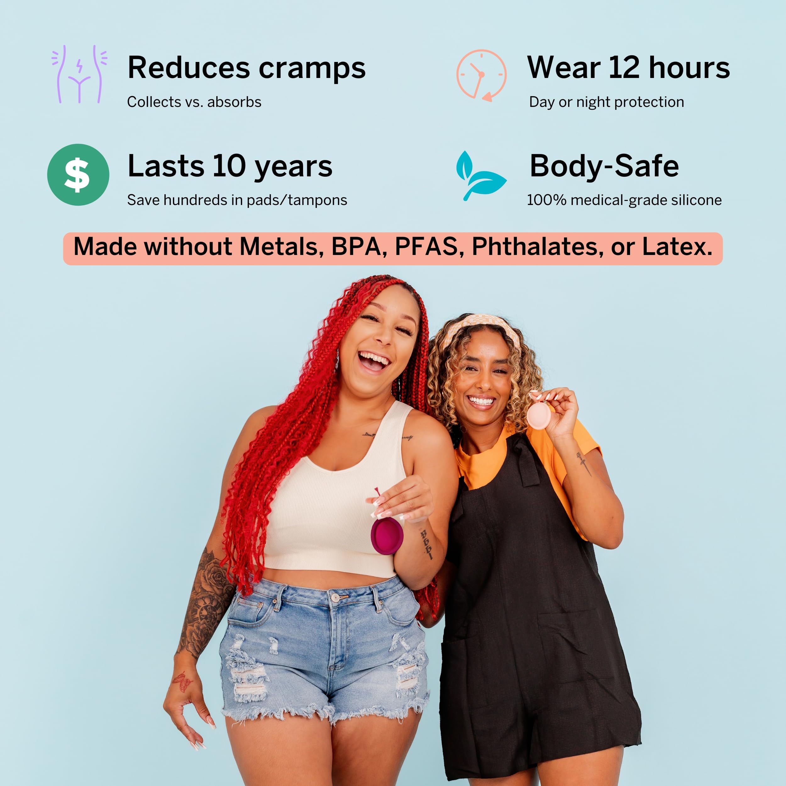 Pixie Cup wear time up to 12 hours demonstrated for flexible use