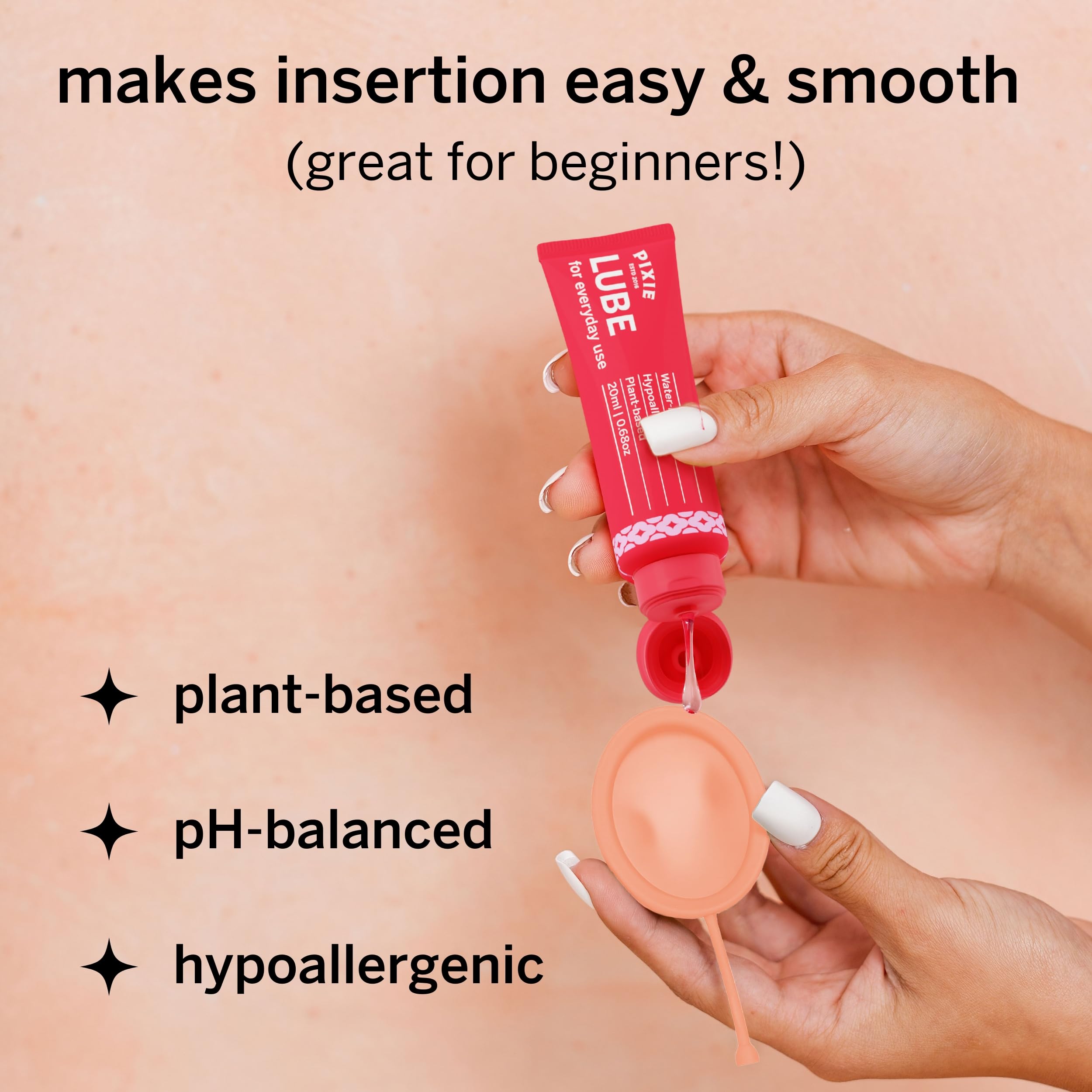 Pixie Lube bottle image suggesting smooth lubrication for comfortable use