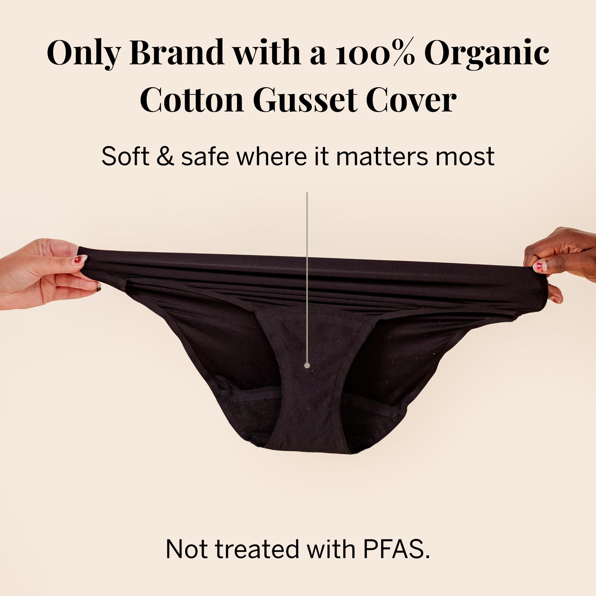 Pixie Period Underwear BloatFit stretch for flexible fit on bloated days
