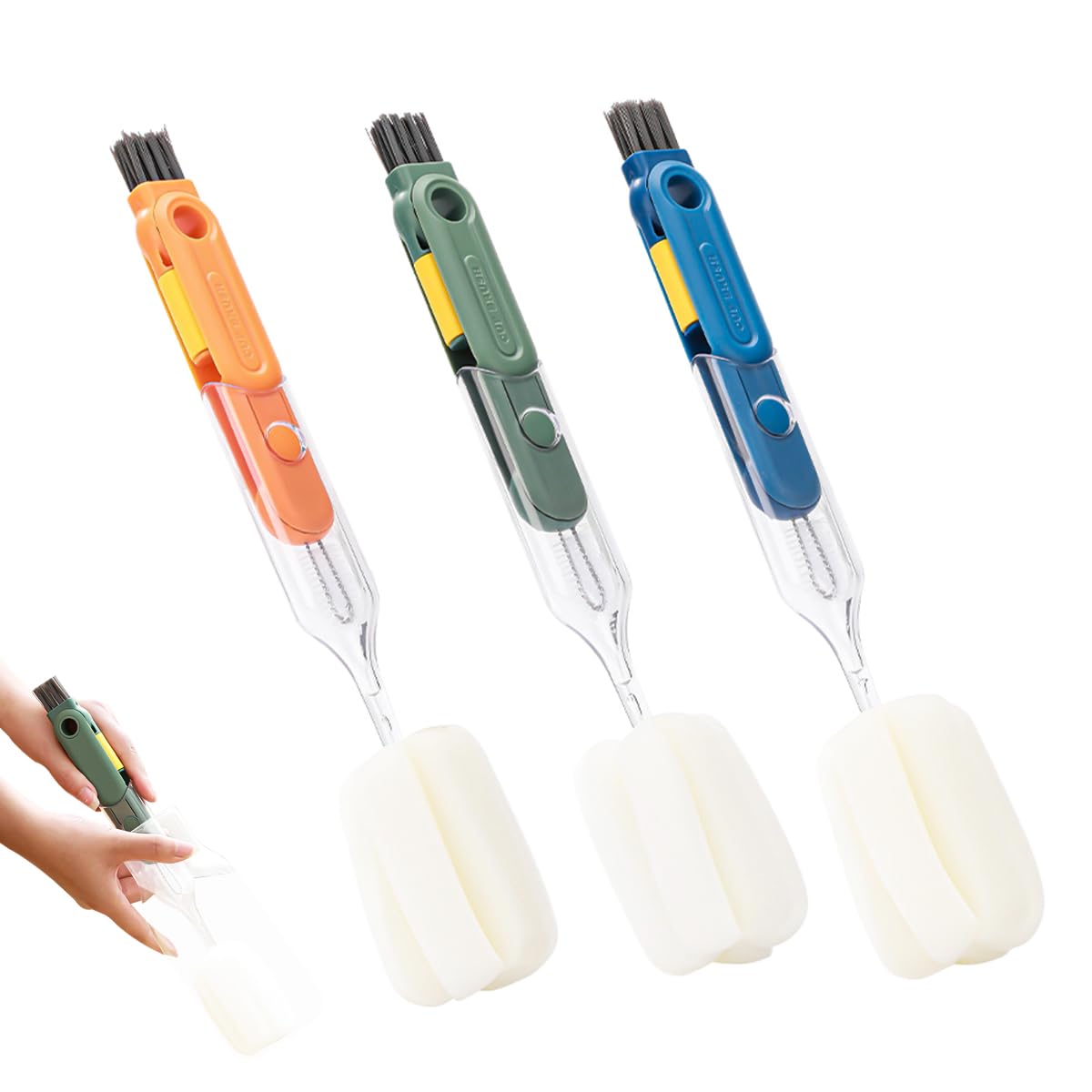 PJHAJH 5-in-1 bottle brush set cleans cup spouts and lids