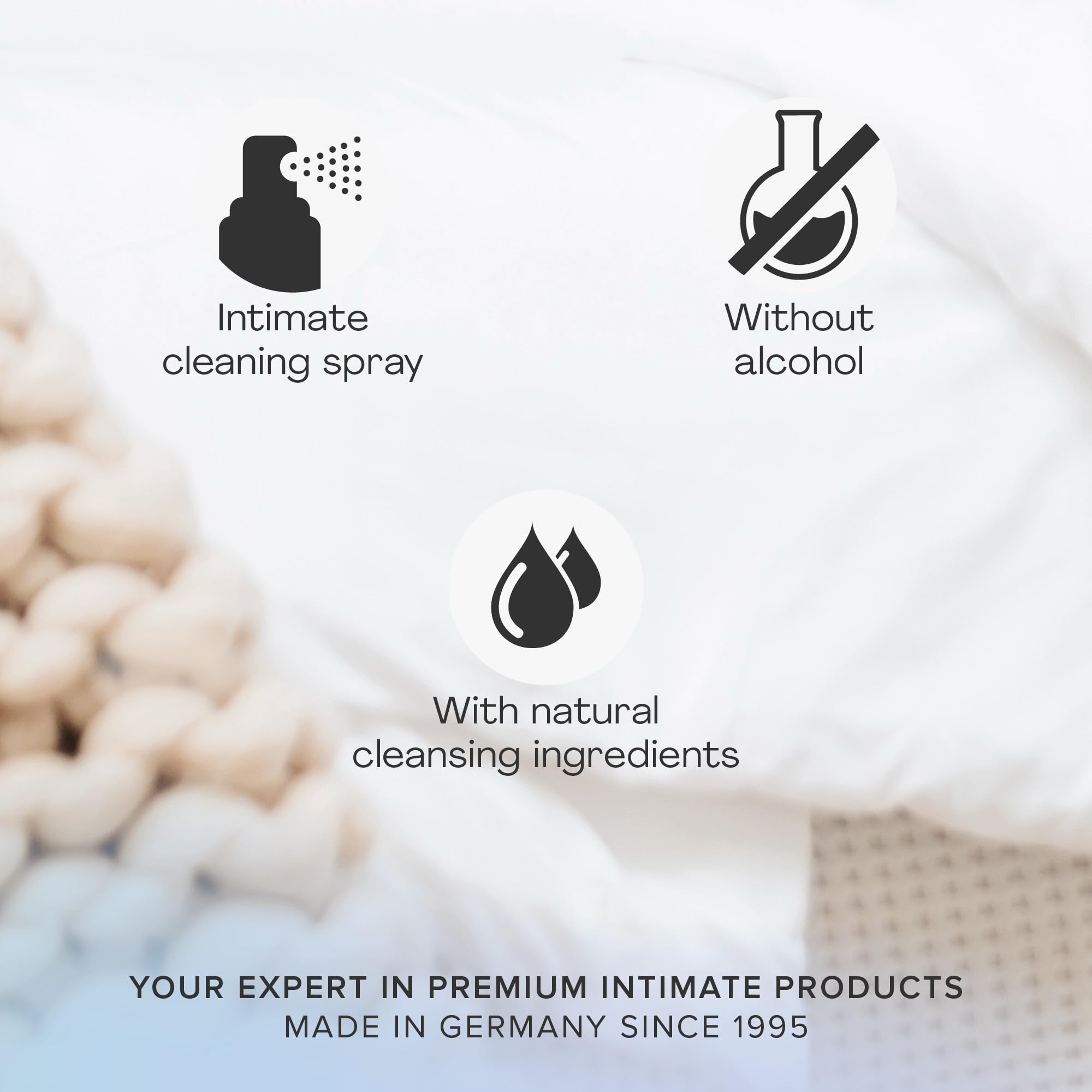 pjur med Clean Spray mist with fresh fragrance for daily use.