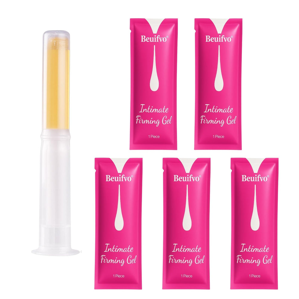 Plant-based firming gel pack-syringe shows mess-free daily intimate care.
