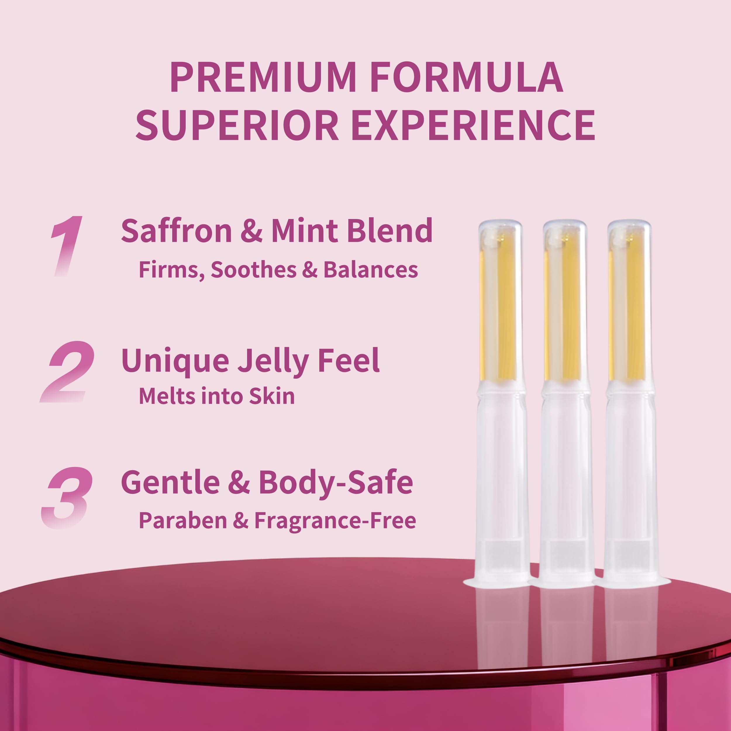 Plant-based firming gel probiotic-blend focus highlights unique wellness approach.
