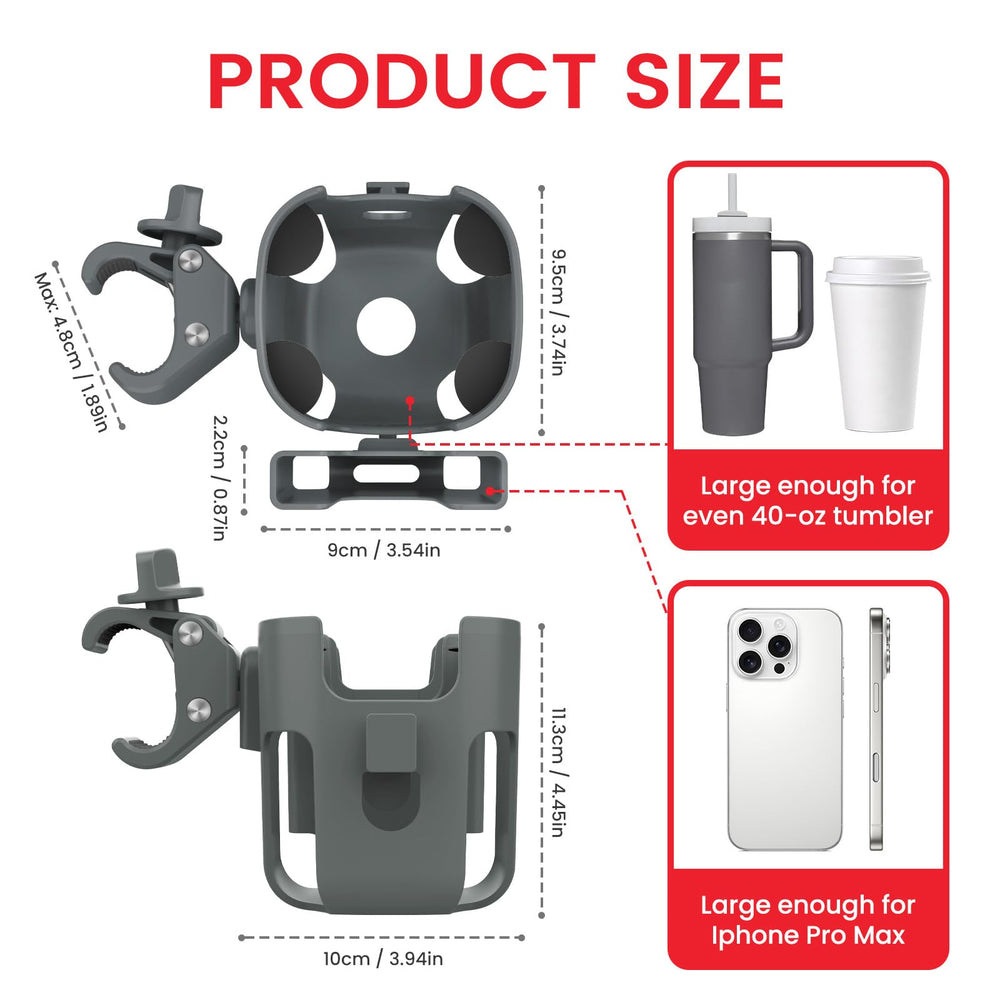 PLANTURECO slip-resistant rubber grip keeps cups secure during bumps.