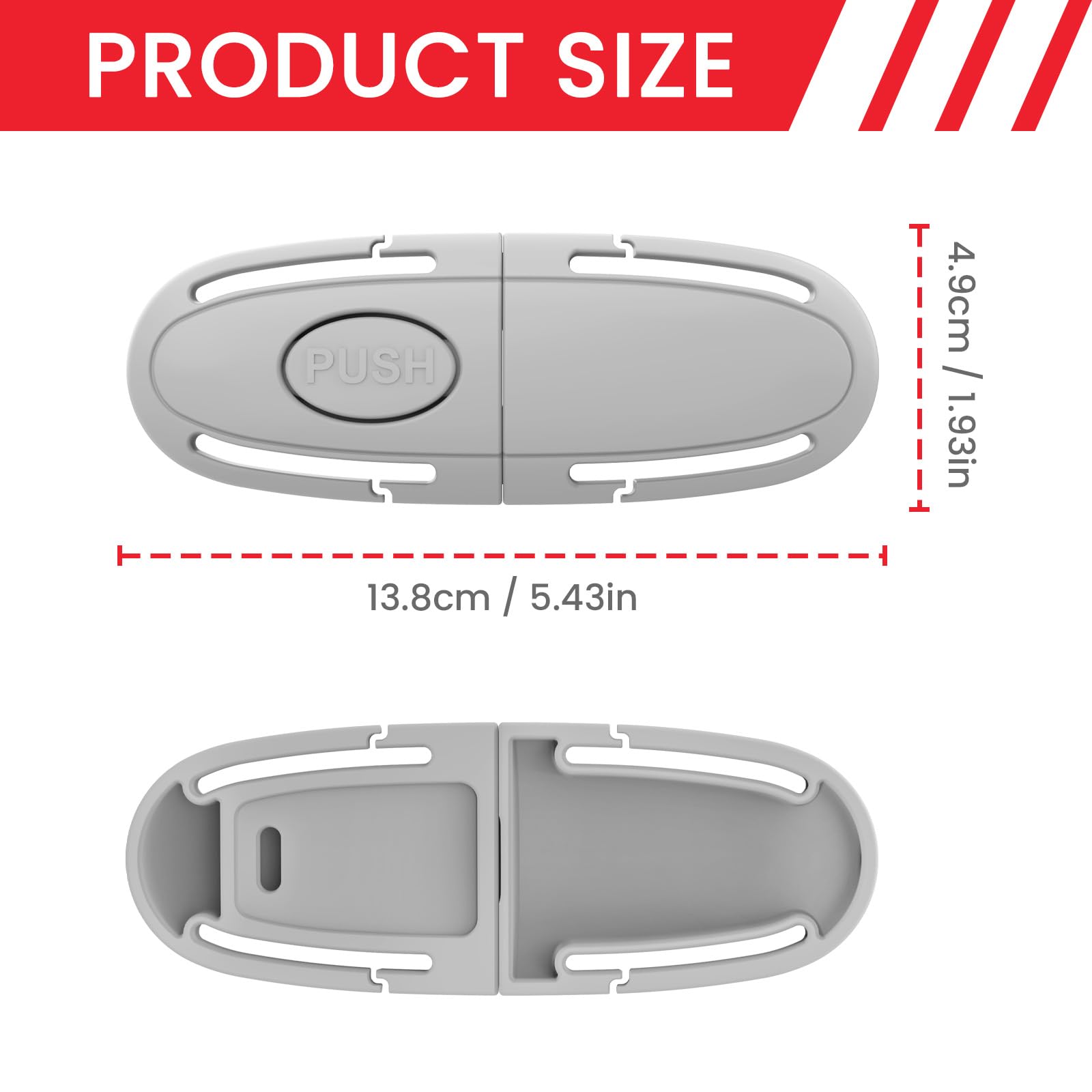 PLANTURECO anti-escape buckle guard stops child from unbuckling during trips.