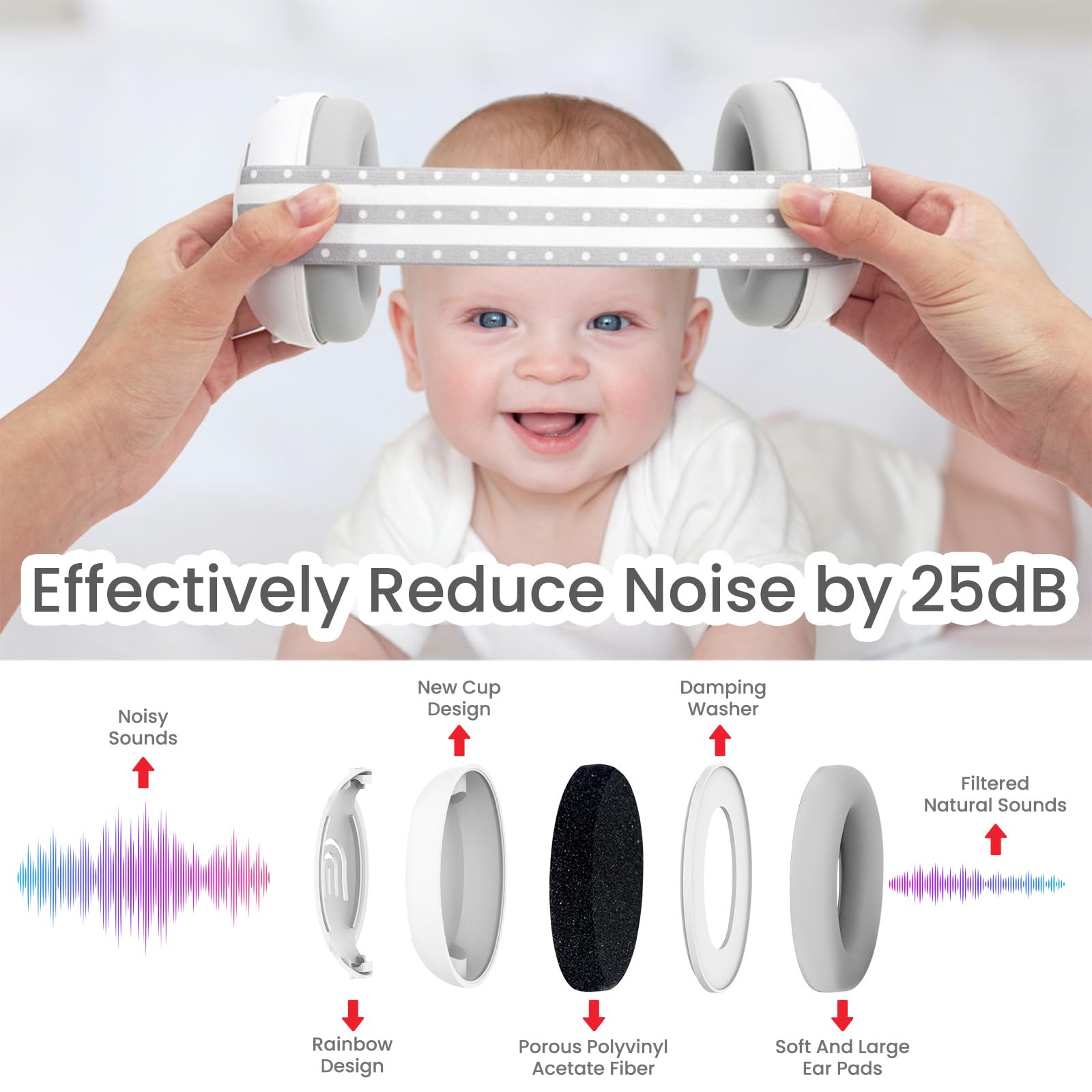 PLANTURECO rainbow-design headphones add a playful look for toddlers.