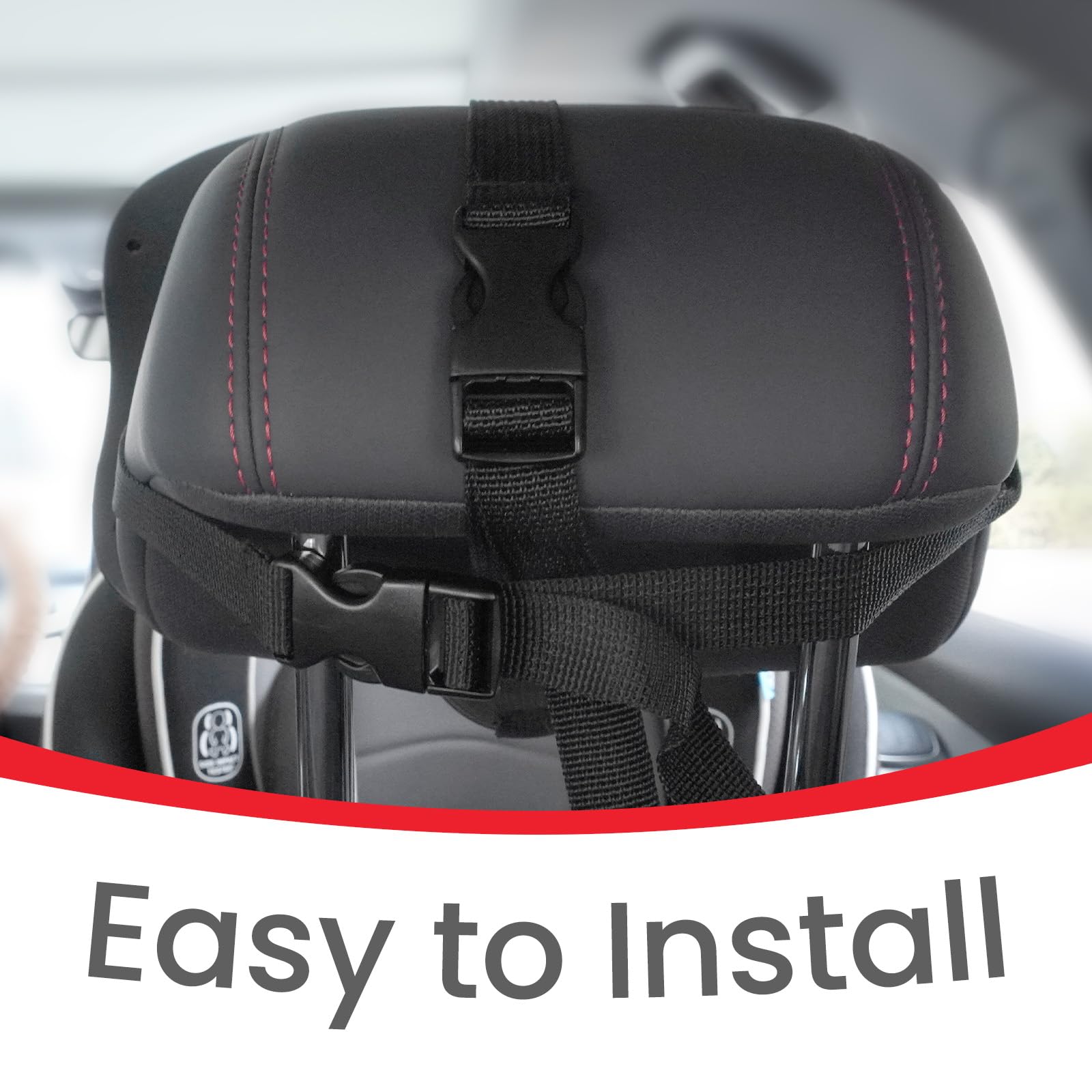 Plantureco Shatterproof Backseat Mirror with secure headrest straps.