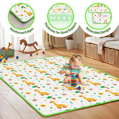 PLASKIDY baby play mat 50x77 inches provides large crawling space.