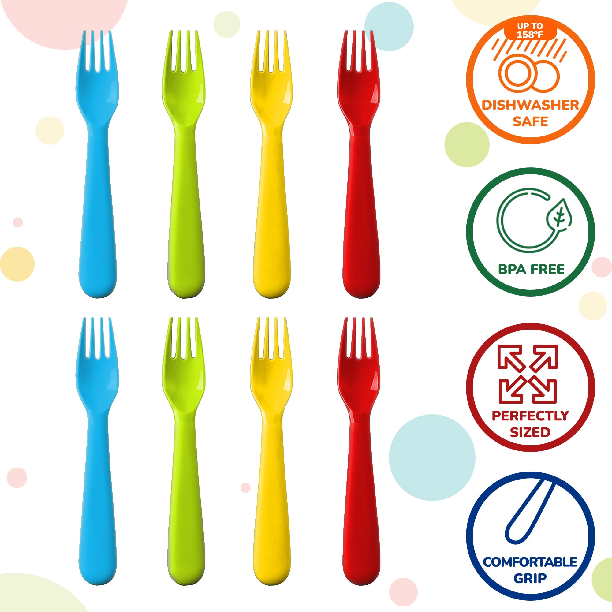 Plaskidy BPA-free toddler forks made from durable plastic for safe, long-lasting use.