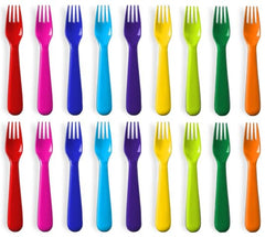 Plaskidy 18-piece kids forks in bright colors for small hands and easy meals.