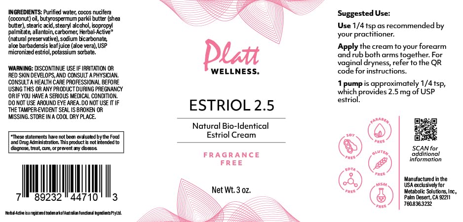 Platt Wellness Estriol cream on natural background conveys daily care.