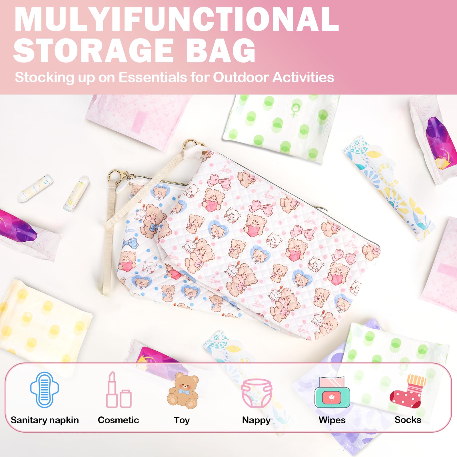 Playexen sanitary napkin pouch in canvas feels soft and durable.