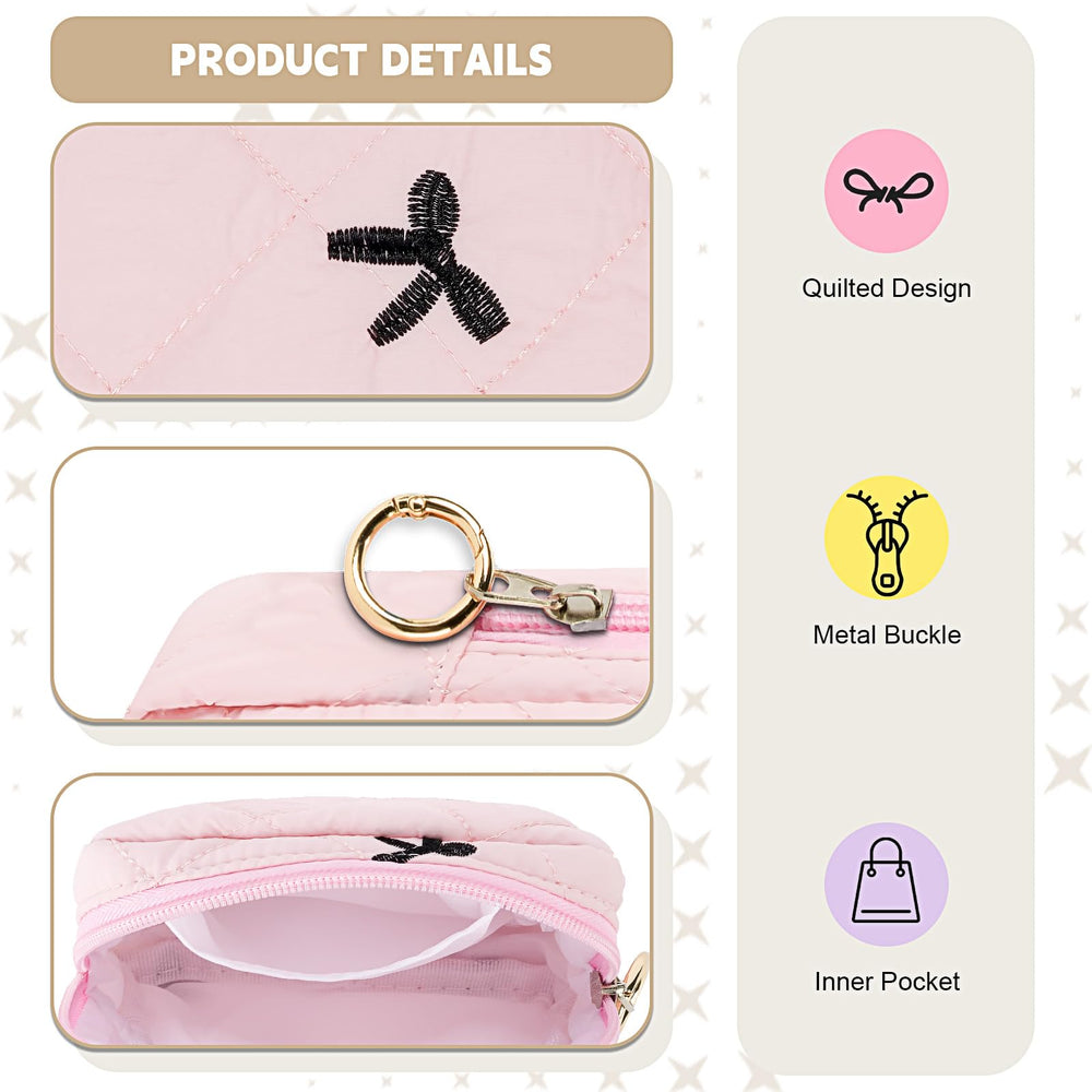 Playexen Period Bag quilted bow-tie design adds stylish discretion.