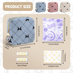 Open view shows inner pockets for organized napkins, tampons, and small items.