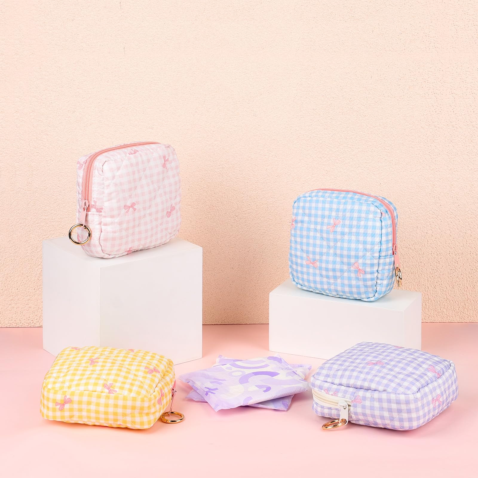 Playexen plaid yellow bag in a tote, demonstrates easy portability.