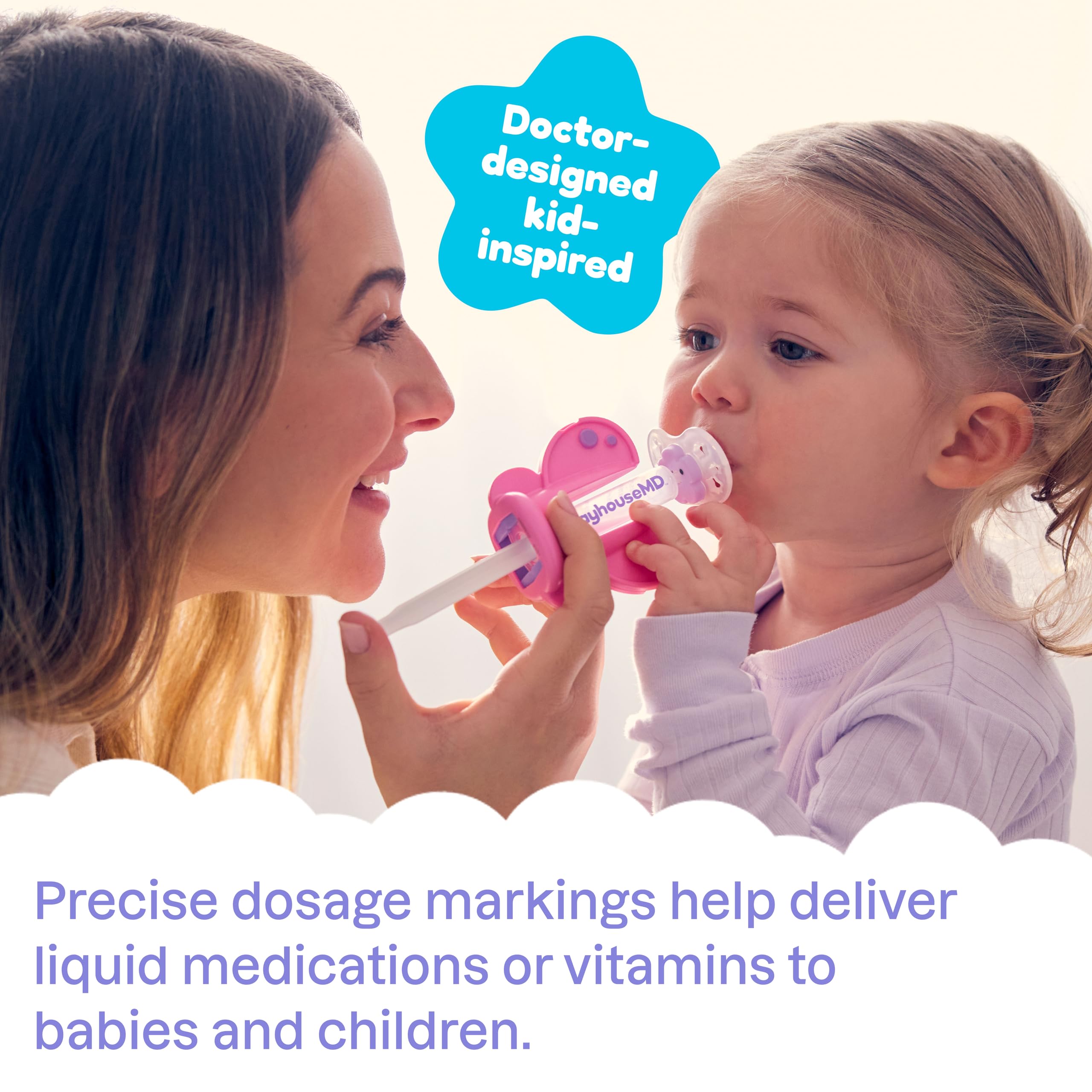 Playhouse MD Pacifier Attachment supports gentle administration for infants.
